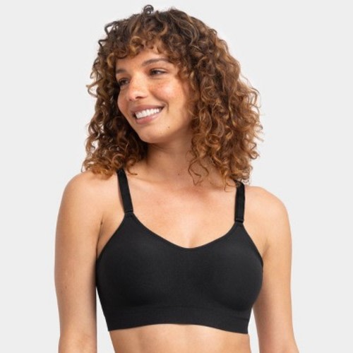 Fruit of the Loom Women's 360° Stretch Seamless Smooth Support Wireless Bra - Black M