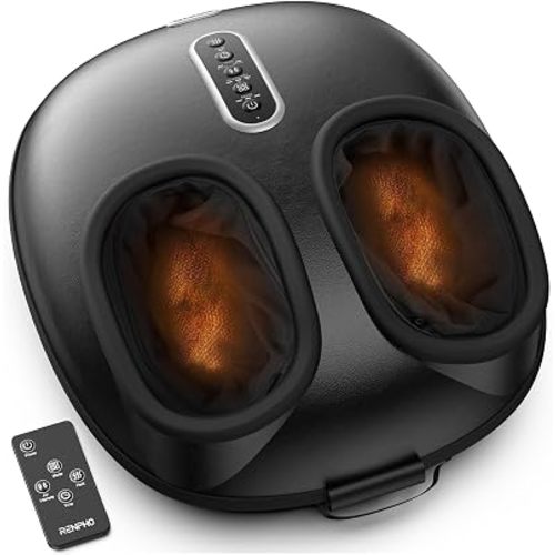 RENPHO 2026 [Upgraded] Foot Massager with Heat, Shiatsu Foot Massager for Plantar Fasciitis, FSA Eligible HSA Store Eligible, Deep-Kneading & Compression, Birthday Gifts for Women Men, Size Up to 12