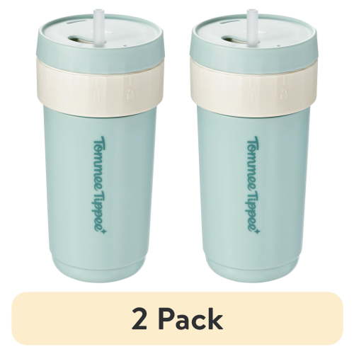 (2 pack) Tommee Tippee 3-in-1 Insulated Toddler Convertible Cup, 18m+, 10oz, Spill-Proof, Mint, 1 Pack