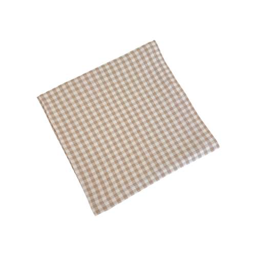Stretch Swaddle Blanket, Tan Gingham