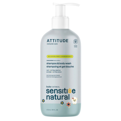 ATTITUDE 2-in-1 Shampoo & Body Wash - Sensitive Skin - Unscented
