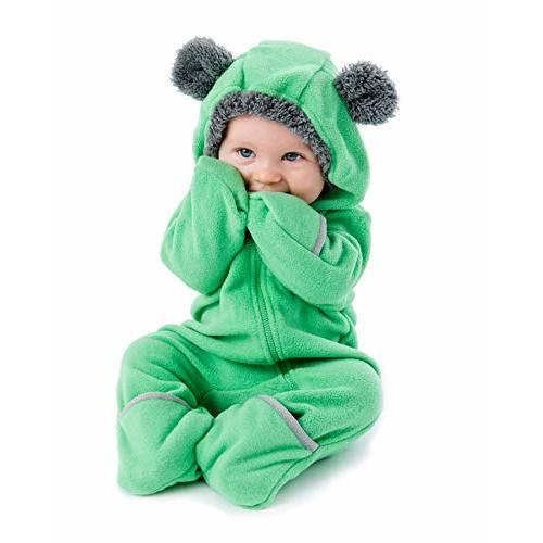 Cuddle Club Fleece Baby Bunting Bodysuit with Hood, Convertible Mittens & Booties, Car Seat Friendly, Soft & Warm, Easy Zip