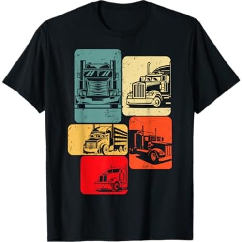 Trucker Semi Truck Men Kids Boys T-Shirt