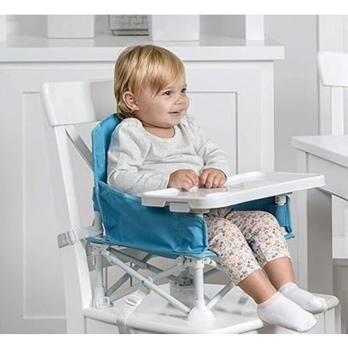 Regalo My Chair 2-in-1 Baby High Chair & Portable Travel Booster Seat, High Chair for Babies & Toddlers, Booster Seat for Kitchen Chair, Oversized Tray with Cup Holder, Aqua
