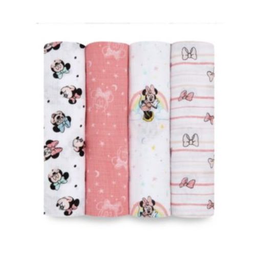 Baby Girls Minnie Swaddle Blankets, Pack of 4