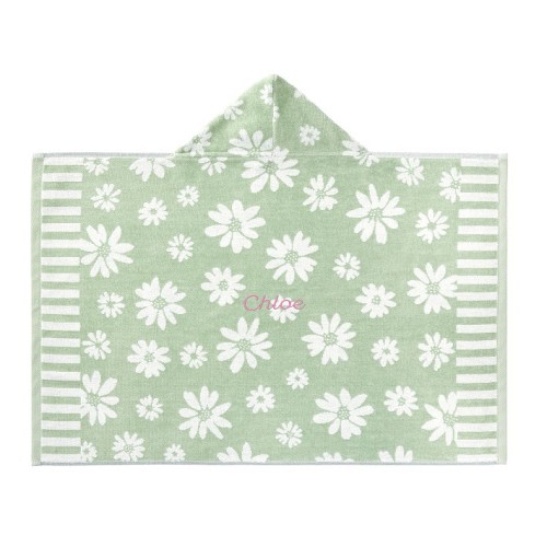 Daisy Plush Jacquard Baby Beach Hooded Towel UPF 50+