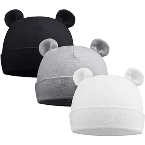 Pesaat Newborn Hospital Hat 0-12Months Preemie Boys Girls Beanie Solid Infant Baby Hats Autumn Winter