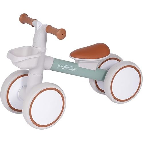 Kid's Balance Bikes for 1 Year Old Boys and Girls, 12-36 Months Toddler Ride-on with Adjustable Seat and a Front Basket, First Birthday Gifts (Green)