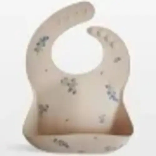 Mushie Lilac Flowers Silicone Baby Bib