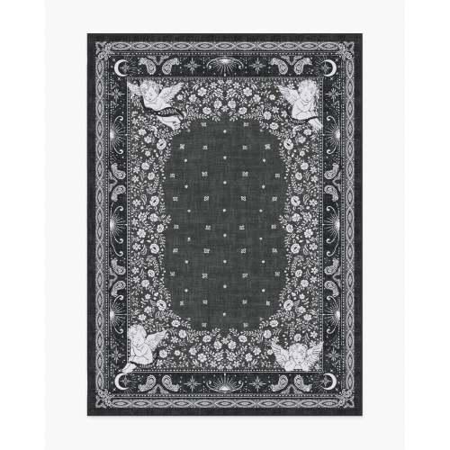 Humberto's Bandana Soft Black Flatwoven Rug by Humberto Leon | Ruggable US