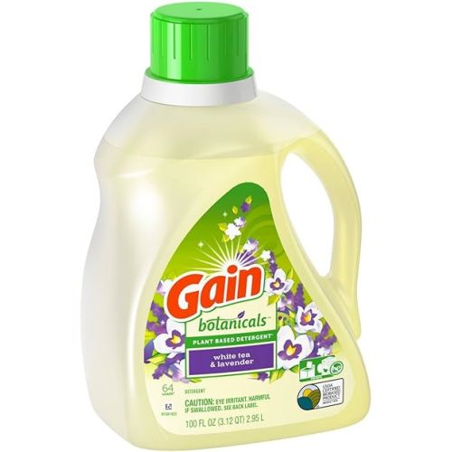 Gain White Tea & Lavender Botanicals Plant Based Laundry Detergent - 100 fl oz (1)