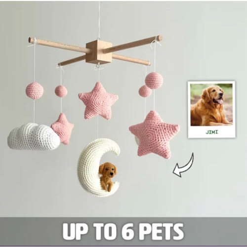 Pet Moon Pink | Custom Crochet Pet Nursery Baby Mobile – My Dollfy