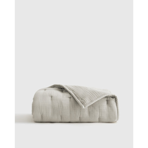 Organic Cotton Gauze Toddler Quilt in Fog Grey