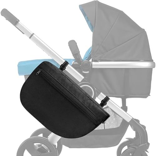 Accmor Insulated Side Sling Stroller Saddle Bag Organizer, Universal Stroller Organizer, Stroller Bag Caddy Organizer, Black