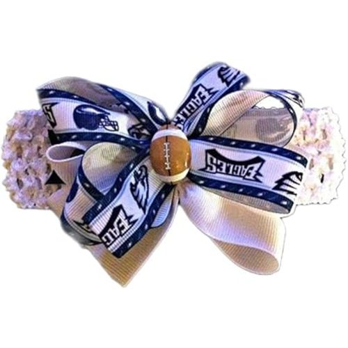 Eagles Baby Girl Boutique Bow Crocheted Headband