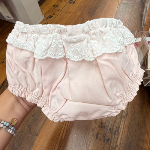 0-3M Pink Eyelet Trim