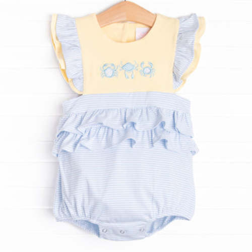 Sandy Shores Applique Ruffle Bubble, Blue – Stitchy Fish