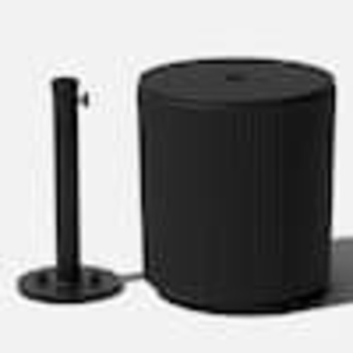 Veradek Round Black Plastic 21'' Height Outdoor Umbrella Side table SHDEVDMB