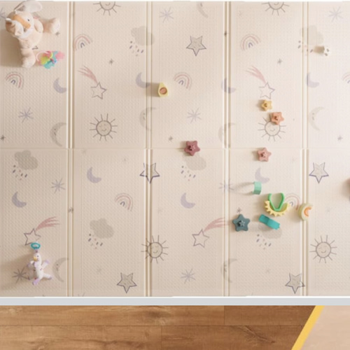 Nuby Reversible Baby Floor Mat, 77" x 58" - Foldable and Lightweight Baby Play Mat for Floor - Easy Storage and Travel - Stars and Sky