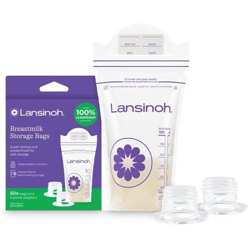 Lansinoh Breastmilk Storage Bags, 6 Ounce, 100 Count