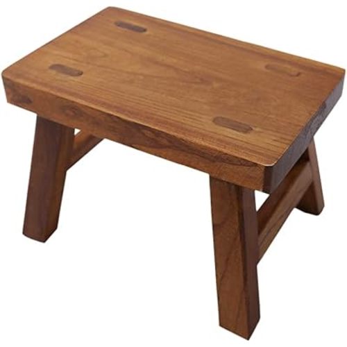 Solid Wood Tiny Step Stool for Kids Change Shoes Foot Stool Plant Stand Waterproof 6 inch