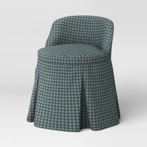 Teen Vanity Chair Gingham Spruce - Threshold™ designed with Studio McGee