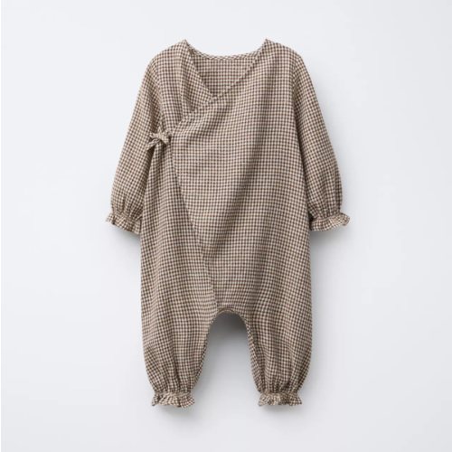 PLAID ROMPER - Brown / Ecru | ZARA United States