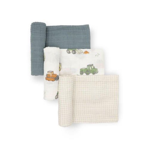 3-Pack Cotton Muslin Swaddle Blankets, One Size