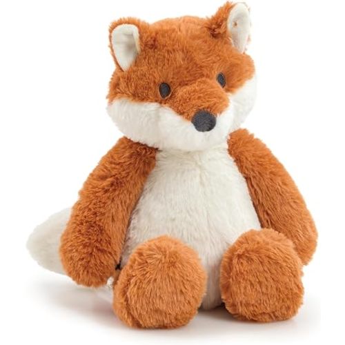 Fabian Fox Stuffed Animal, Soft Forest Fox Plush Toy with Embroidered Features for Ages 0 and Up, Weighted Body for Sitting, Plushie Made with Recycled Materials, 11-Inches