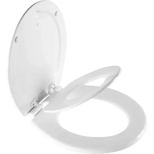 Mayfair NextStep2 Toilet Seat with Built-In Toddler Potty Training Seat, Slow Close, Easy Clean, Magnetic Removable Kids Seat, ROUND, White