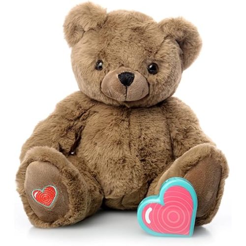 My Baby’s Heartbeat Bear, 20 Second Voice Recorder, Recordable Plush Keepsake, Heartbeat Recorder Memory Gift for Pregnancy and Expecting Parents, 8 Inch, Not a Medical Device, Cocoa Bear