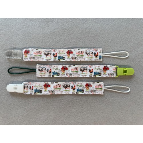 Farm Life Print Pacifier Clip