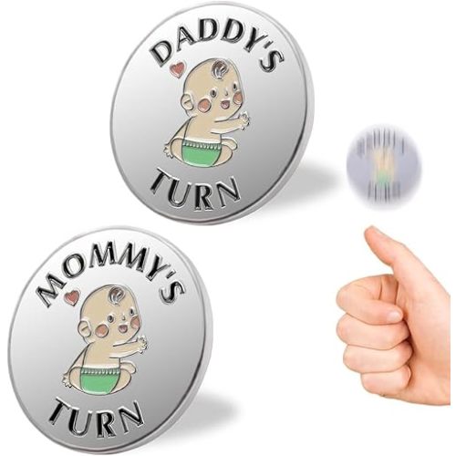 New Parent Decision Coin Funny Pregnancy Gifts for First Time Moms Dads, Cute New Parents Gift Mommy Daddy Couples Gift Ideas, Gag Gift for Baby Shower Birthday Fathers Day