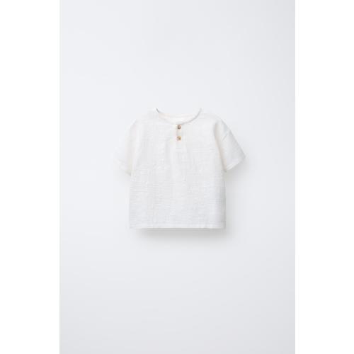 COMBINATION TEXTURE HENLEY SHIRT - Oyster-white | ZARA United States