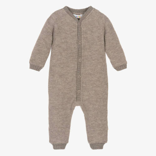 Joha - Beige Merino Wool Romper | Childrensalon
