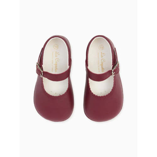 Burgundy Leather Baby Mary Jane Shoes (US 4)