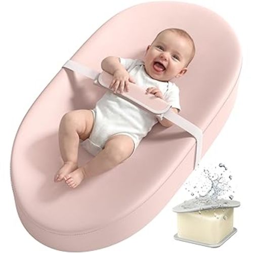 YENING Wipeable Changing Pad for Dresser Waterproof Leather Baby Diaper Changing Pads Washable Nursery Change Mat Grey