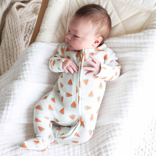 Slice, Slice Baby Bamboo Waffle Zipper Footie