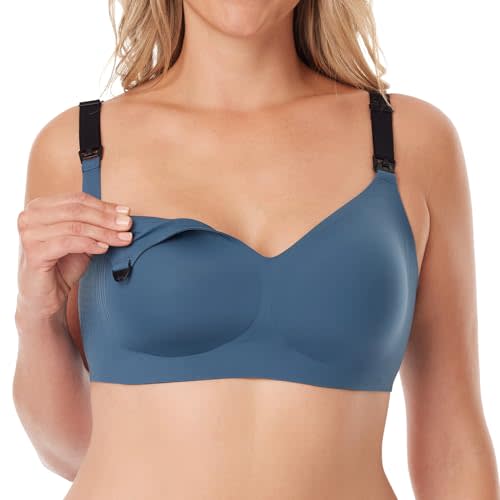 Momcozy Nursing Bras for Breastfeeding, 3.0 Jelly Strip Lift Support Maternity Bra, Seamless Soft Wirefree Pregnancy Bra