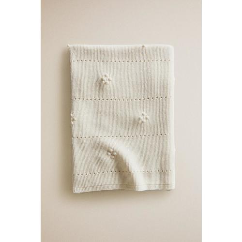 BABY OPENWORK COTTON BLANKET - ECRU | ZARA United States