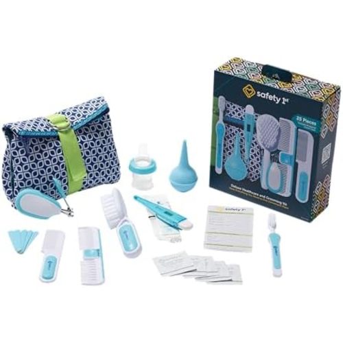 Safety 1st Deluxe Baby Healthcare and Grooming Kit, Arctic Blue, Newborn Baby Essentials, One Size, 25 Pieces