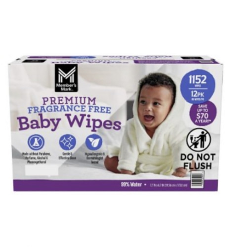 Member's Mark Premium Baby Wipes, Fragrance Free, 12 pk., 1152 Wipes - Sam's Club