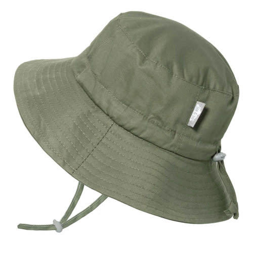 Kids Cotton Bucket Hats | Army Green