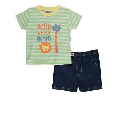 Dapper Dude Baby Boys' 2-Piece Lion Shorts Set Outfit