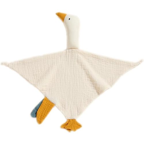 Baby Loveys Security Blankets Cotton Muslin Soft Lovie Cuddly Lovies for Infants Unisex Boy Girls, Cuddle Goose White