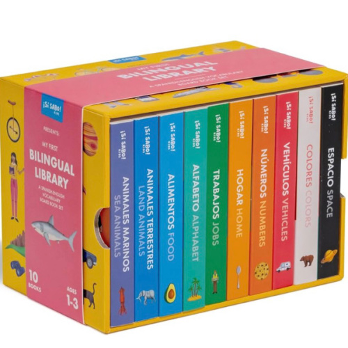 My First Bilingual Library: A Spanish-English Vocabulary Board Book Set of Colors, Numbers, Animals, ABCs, and More (Si Sabo Kids)