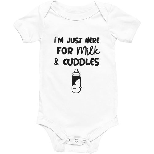 Funny Baby Bodysuit Cute Infant Outfit Newborn Unisex Romper | Milk and Cuddles