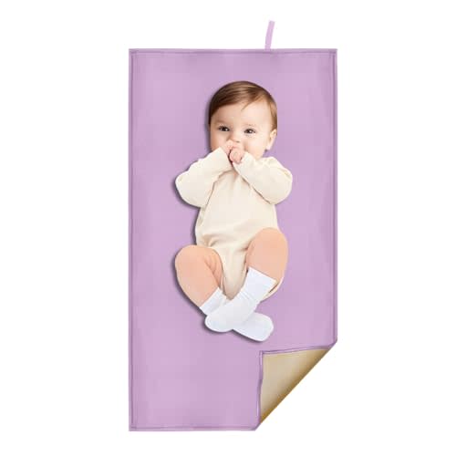 Purple Portable Diaper Changing Pad Waterproof Changing Mat | Wipeable & Lightweight Baby Diaper Changing Mat for Travel or at Home Use, Foldable Mat Fits Perfectly in Diaper Bag
