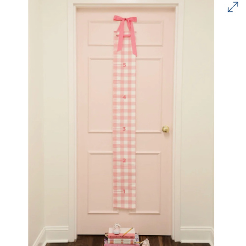 Grow Baby Grow Chart Sandpearl Pink Gingham - Baby Girl Growth Chart | Beaufort Bonnet