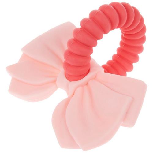 Pink Bow Silicone Ring Teether